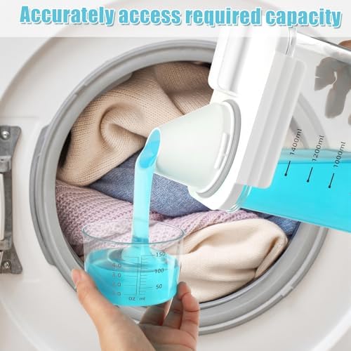 4 Pack Laundry Detergent Dispenser 61oz Plastic Liquid Detergent Dispenser with Label Powder Container & Scent Booster Beads Dispenser Fabric Softener Holder for Laundry Room Organization,Clear - Image 5