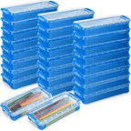 Gueevin 24 Pcs Pencil Box Clear Plastic Pencil Case, Cute Blue by Gueevin