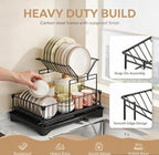 2-Tier Large Dish Drying Rack for Kitchen Counter, Dish Rack Auto Drain - Image 5