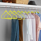 VECELO Premium Velvet Clothes Hangers Suit Heavy Duty (50 Pack)-Non Slip & Space-Saving with 6 Finger Clips & Tie Rack Excellent for Men and Women,Light Yellow - Image 6