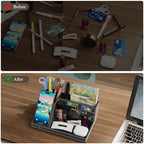 Desk Caddy with Fast Wireless Charger,Pen Holder Charging Station Organizer - Image 2