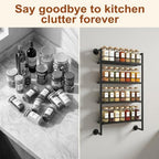 4 Tier Spice Rack Wall Mounted for Kitchen, Large Capacity Organizer - Image 5