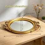 Mirrored Tray, 15"x 9.75" x 1.25" Gold Vanity Tray，Gold Perfume Tray, Decorative Organizer for Dresser, Bathroom Countertop, Bedroom, Living Room & Special Occasions - Image 4