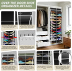 Kotkn 24-Pair Over Door Shoe Organizer for Family & Kids, Double Sided | Hanging Storage for Sneakers, Boots, Toys & Room Organization-Obsidian Black - Image 3