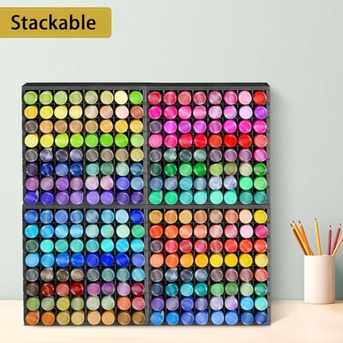 Krafetto 2 Pack 64-Grid Paint Organizer for 2 Oz Bottles, Wall Mount, Black - Image 6