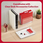 TRU RED Side-Load Stackable Plastic Letter Tray, Clear, 6-Pack - Image 4
