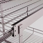 EZKAZA Pull Out Cabinet Organizer 7.5" W x 21" D, 2-Tier Kitchen Cabinet Pullout Shelf and Drawer Organizer Slide Out Pantry Storage Basket, 6.2" W x 21" D x 2.4" H for Bottom Basket Size - Image 6