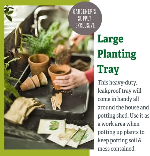 Gardener's Supply Company Large Plant Tray (2 Pack) | Multi-use Durable Tray for Indoor & Outdoor Plants, Seed Starting & Potted Succulents, Flowers | ​46-1/2"L x 15-1/2"W x 2" Deep - Image 2