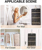 BAGSMART Hanging Jewelry Organizer Necklace/Earring/Ring 2-Sided XL Black - Image 6