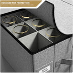 Sorbus Wine Glass Storage, Stemware Case with Dividers (2 Pack, Gray) - Image 4