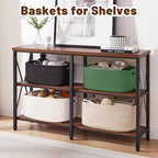 OIAHOMY Storage Basket for Shelves, Closet Cube Storage Bins Baskets for Clothes Blanket Towels, Baby Nursery, Toy Baskets Box, Woven Rope Basket, 17.72 * 12.99 * 7.87 IN, 2 Packs Brown - Image 5