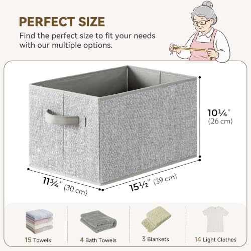GRANNY SAYS Closet Storage Bins with Handles, Gray, Extra Large, 3-Pack - Image 6
