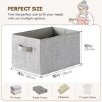 GRANNY SAYS Closet Storage Bins with Handles, Gray, Extra Large, 3-Pack - Image 6