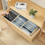 Qozary Jeans Pants Organizer for Closet, 4 Pack Drawer Organizers for Clothing, 5 Grids Wardrobe Clothes Organizer, Jean Organizer for Closet, Deep Drawer, Clothes Organizer for Shirts, Legging - Image 4