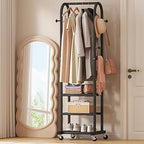 Dttwacoyh Clothing Rack with Wheels,Narrow Metal Garment Rack,Black - Image 4