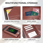 Ospelelf Zippered Padfolio Organizer, Faux Leather 3 Ring Binder with Clipboard, Letter Size Business Portfolio with Notepad, Tablet Sleeve & Phone Pockets for Office Work Brown - Image 4