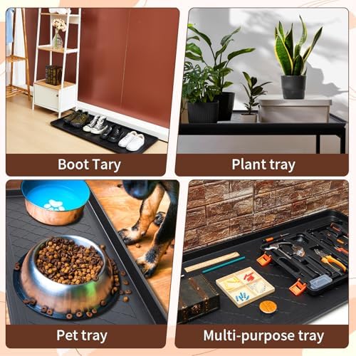 Geelin 3 Pack 40"x20" Extra Large Boot Tray, Long Shoe Mats, Black - Image 3