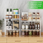 Expandable Storage Shelf, Stackable Organizer Rack, White Large 3 PK - Image 6