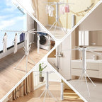 Multi-Functional 4-Leg Clothes Drying Rack, Large Capacity Foldable & Collapsible Laundry Rack, Portable Indoor Outdoor Drying Rack with Sock Clips & 4 Shoe Holders, Space Saving Stand - Image 5