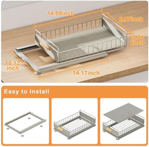 Under Sink Organizer, 2 Packs Under Sink Organizers and Storage, Slide Out Pull Out Cabinet Organizer Shelf with Metal Drawers for Kitchen Bathroom Pantry, Gray - Image 4
