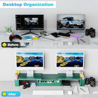 Spacrea Dual Monitor Stand Riser with Drawer and 2 Pen Holders - Image 3