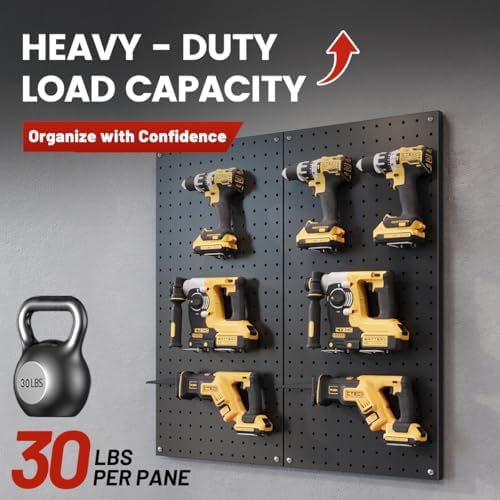 Metal Pegboard Tool Organizer, 12 x 24 in, 30 lb Capacity, 4 Pack - Image 3