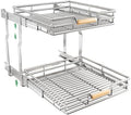 Pull out Cabinet Organizer, 2 Tiers 23"W X 21"D, Heavy Duty Smooth Sliding Under Cabinet Shelves for Pots and Pans, Full-Extension Roll out Drawers, Slide out Organization for Home Kitchen Pantry by Kitstorack