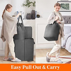 Lifewit Double Laundry Hamper with Lid, Removable Laundry Bags, Black - Image 4