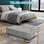 Large Sturdy Under Bed Storage with Wheels, 2 Pack 50L Rolling Underbed Storage Bins, Under Bed Containers Drawer with Metal Bottom Support, Bedroom Organizer with Lids for Clothes, Shoes, Blankets - Image 4
