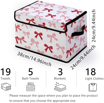 Stackable Storage Bins with Lids,Closet Organizers Fabric Box for Home and Office,Blanket Clothes Organizers,Under Bed Storage Containers 3 Pack - Image 2