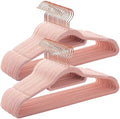 Pink Velvet Hangers 50 Pack - Adult Hangers Rose Gold Hook, Space Saving Non-Slip Clothes Hangers, 16.5 Inch with Tie Bar for Coats,Sweater,Jackets,Dresses, Shirts, Suits & T-Shirts by BGRQRIQ