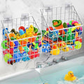Greentainer 2 Pack Bath Toy Storage Organizer, Large Rustproof Metal Wire Basket, Wall Mounted Hanging Bathtub Holder, Bathroom Shower Caddy for Tub Toys & Toiletries by Greentainer