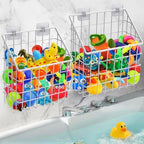 Greentainer 2 Pack Bath Toy Storage Organizer, Large Rustproof Metal Wire Basket, Wall Mounted Hanging Bathtub Holder, Bathroom Shower Caddy for Tub Toys & Toiletries by Greentainer