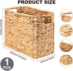 Tatuo Woven Magazine Holder Basket, Tall Seagrass Storage, Light Brown - Image 3