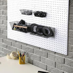 Sieral 4 Pcs Metal Pegboard Baskets Wire Organizer, Small, Large, Black - Image 6