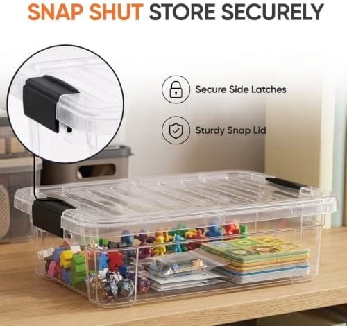 Superio 13.7 Quart Clear Plastic Storage Bin with Lid, Stackable Organizer Box, BPA-Free Storage Container for Home, Garage, School & Office, 5 Pack - Image 6