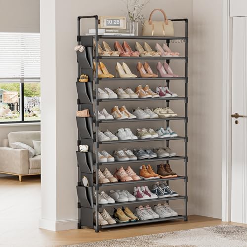 LUKYTOWER Sturdy Tall Shoe Rack 10 Tier Stackable Shoes Organizer - Image 2