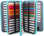 Vomgomfom 300 Slots Marker Case 4-Layer PU Leather, Handle, Solid Green - Image 6