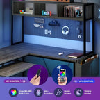 DUMOS 67" L Shaped Gaming Desk，Corner Computer Desk with Storage Shelf - Image 4