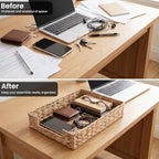 Set of 2 Letter Tray Water Hyacinth,Desk Organizer for Office Supplies - Image 5