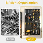 Peg board, Metal Pegboard for Tools, 8 Pack Black Wall Organizer with Hooks - Image 5