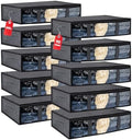 10 Pack Under Bed Storage Bags 40L Underbed Storage Containers by VZZNN
