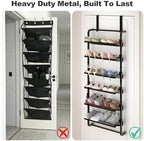 BUKFEN 6-Tier Adjustable Metal Shoe Rack, Over Door & Wall Mount Organizer - Image 5