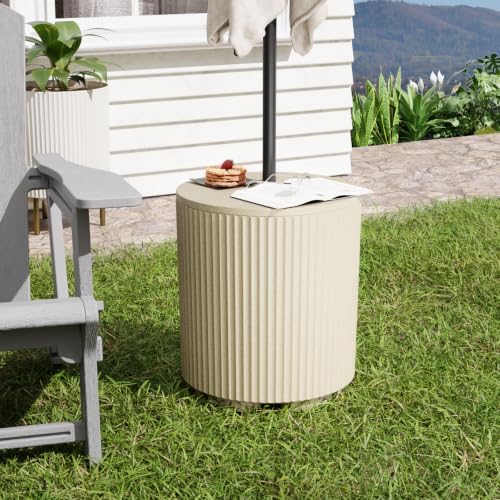 NicBex Patio Umbrella Stand Table Hole,Umbrella Base for Pool,Beige - Image 2