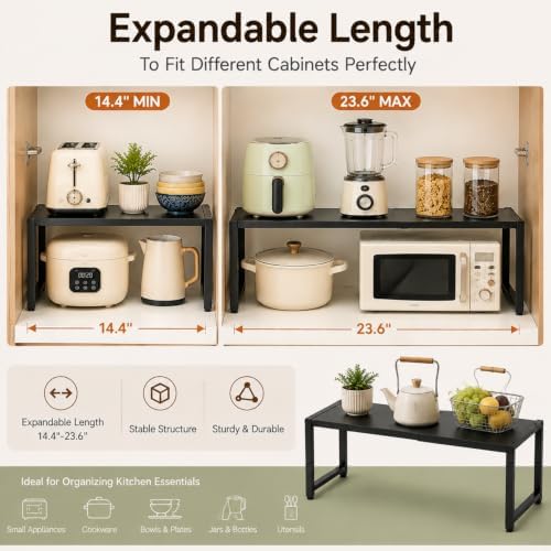 Expandable Storage Cabinet Shelves, Adjustable Metal Shelving Unit Rack - Image 4