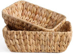 Small Wicker Baskets for Organizing 2 Pack, Hand Woven Baskets for Storage, Towels and Toilet Paper Organization, Woven Gift Basket,Countertop Baskets Set for Organizing by DAICOLAD