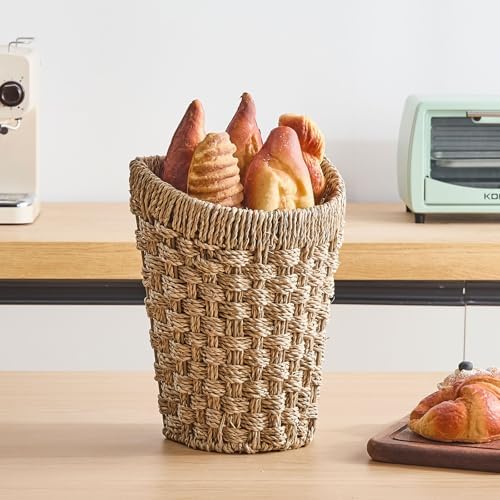 Handwoven Seagrass Boho Front Door Basket for Flower Plants - Image 6