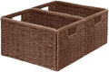 Vagusicc 2 Packs Large Wicker Storage Basket, Closet Storage Baskets Bins for Shelves, Decorative Collapsible Baskets for Organizing Clothes Toy Nursery Bathroom Organizers and Storage, Brown by Vagusicc