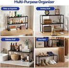 2 Packs Expandable Cabinet Shelf Organizer, Stackable Countertop Shelves - Image 6