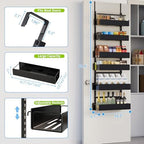 6-Tier Door Organizer, Heavy Duty Hanging Basket Spice Rack Shelves for Pantry Kitchen, Black - Image 2